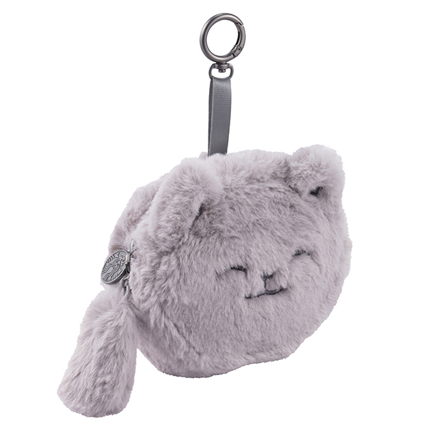 灰貓絨毛零錢包