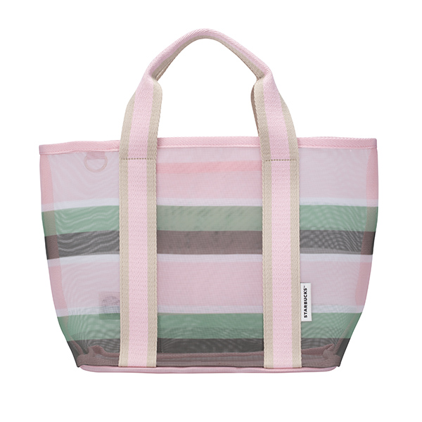 春日條紋網布手提袋