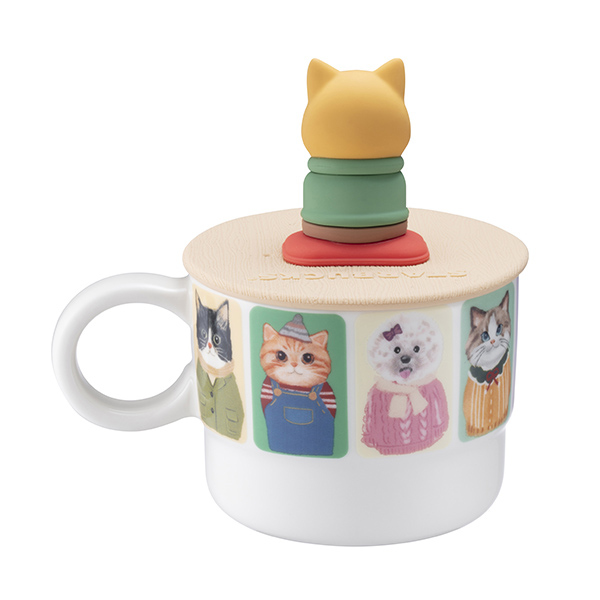 柴犬造型杯蓋馬克杯